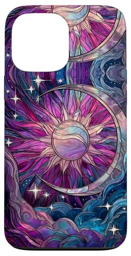 Celestial Sun Moon Stars Stained Art Effect Stain Art Pink Hülle für iPhone 13 Pro Max Celestial Sun Moon Stars Stained Art Effect Stain Art Pink Hülle für iPhone 13 Pro Max von Stained Art Effects ADC