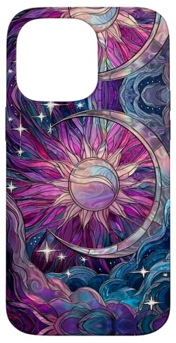Celestial Sun Moon Stars Stained Art Effect Stain Art Pink Hülle für iPhone 14 Pro Max Celestial Sun Moon Stars Stained Art Effect Stain Art Pink Hülle für iPhone 14 Pro Max von Stained Art Effects ADC
