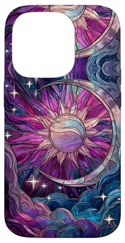 Celestial Sun Moon Stars Stained Art Effect Stain Art Pink Hülle für iPhone 14 Pro Celestial Sun Moon Stars Stained Art Effect Stain Art Pink Hülle für iPhone 14 Pro von Stained Art Effects ADC