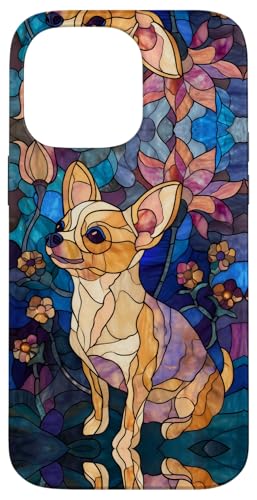 Chihuahua Dog Colorful Stained Art Effect Stain Art Floral Hülle für iPhone 14 Pro Max von Stained Art Effects ADC