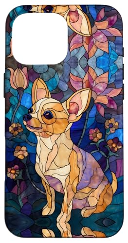 Chihuahua Dog Colorful Stained Art Effect Stain Art Floral Hülle für iPhone 16 Pro Max Chihuahua Dog Colorful Stained Art Effect Stain Art Floral Hülle für iPhone 16 Pro Max von Stained Art Effects ADC