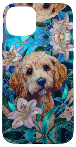 Cockapoo Dog Colorful Stained Art Effect Stain Art Lilies Hülle für iPhone 15 Plus von Stained Art Effects ADC