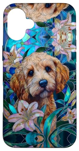 Cockapoo Dog Colorful Stained Art Effect Stain Art Lilies Hülle für iPhone 16 Plus Cockapoo Dog Colorful Stained Art Effect Stain Art Lilies Hülle für iPhone 16 Plus von Stained Art Effects ADC
