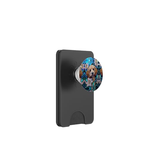 Cockapoo Dog Colorful Stained Art Effect Stain Art Lilies PopSockets PopWallet für MagSafe von Stained Art Effects ADC
