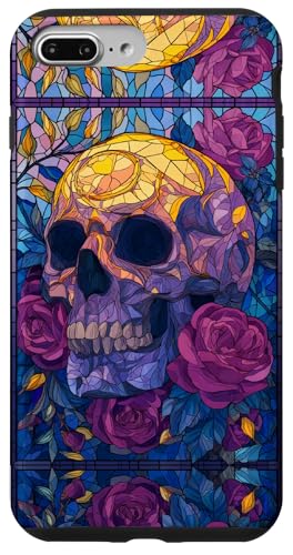 Skull Stained Art Effect Stain Art Floral Blue Purple Yellow Hülle für iPhone 7 Plus/8 Plus Skull Stained Art Effect Stain Art Floral Blue Purple Yellow Hülle für iPhone 7 Plus/8 Plus von Stained Art Effects ADC