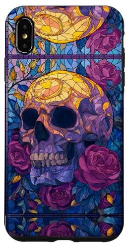 Skull Stained Art Effect Stain Art Floral Blue Purple Yellow Hülle für iPhone XS Max Skull Stained Art Effect Stain Art Floral Blue Purple Yellow Hülle für iPhone XS Max von Stained Art Effects ADC