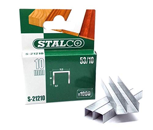 1000 Stück 10 mm Heftklammern Pack Duty Gun Tacker Heftklammern Polstermöbel verzinkt Handwerk von Stalco