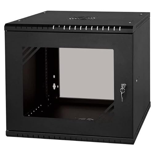 Rack Cabinet 19" 9U 450MM Glass Door schwarz von Stalflex