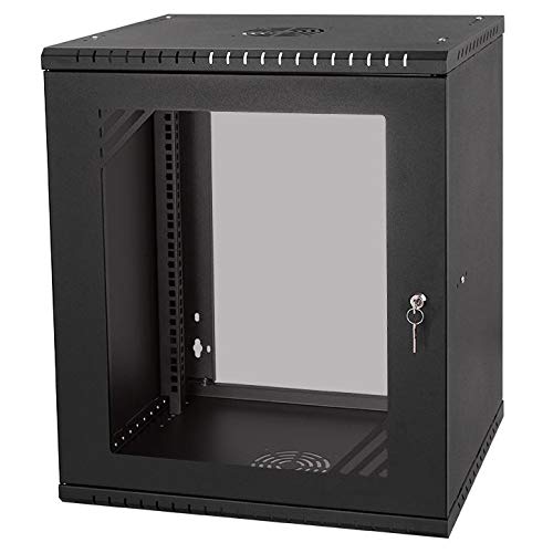 Stalflex Serverschrank 19" 12U, 600mm, Glastür, schwarz RC19-12U-600GB von Stalflex
