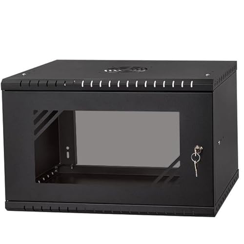 Stalflex Serverschrank 19" 6U, 450mm, Glastür, schwarz RC19-6U-450GB von Stalflex