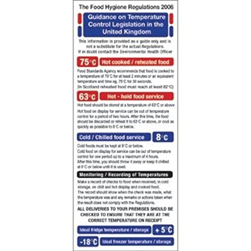 Stalwart l967 1995 Food Act Cook Chill Richtlinien Schild Stalwart l967 1995 Food Act Cook Chill Richtlinien Schild von Stalwart