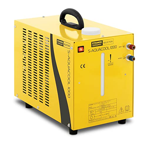 Stamos Germany - S-AQUACOOL 1000 - Wasserkühler für Schweißgeräte/Plasmaschneider (9 L, 1.600 W, 230 V, 3 bar, 13 kg, Edelstahl) gelb von Stamos Welding Group