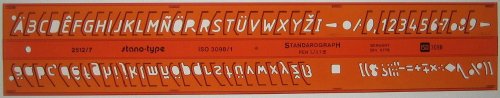 7mm KURSIV Schriftschablone Zeichenschablone Technisches Zeichnen Brief Schrift Schablone Zeichenschablone von Standardgraph Germany