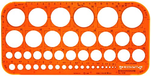 Professional Circle Circles Shapes Drawing Drafting Template Stencil 1-36mm by Standardgraph von Standardgraph Germany