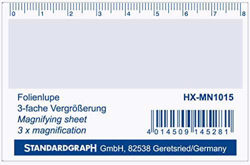 Kleine Folienlupe (54 x 86 mm) mit 3-facher Vergrößerung, 10er Pack von Standardgraph