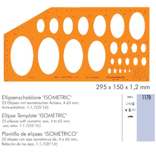 Schablone Ellipsen Isometric von Standardgraph