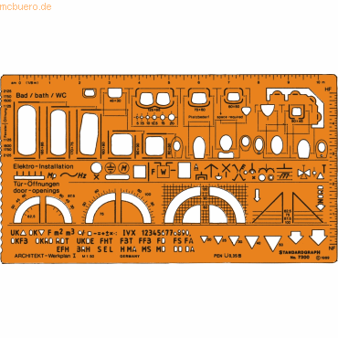 Standardgraph Zeichenschablone Architekt 1 1:50 von Standardgraph