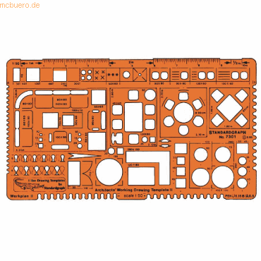 Standardgraph Zeichenschablone Architekt 2 1:50 von Standardgraph