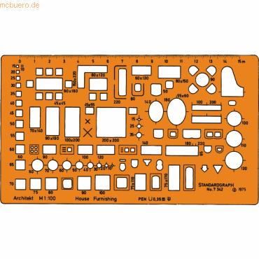 Standardgraph Zeichenschablone Möblierung 1:100 von Standardgraph