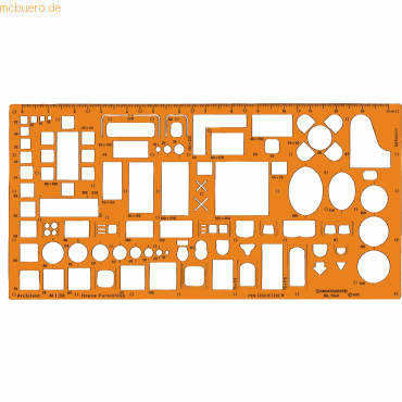 Standardgraph Zeichenschablone Möblierung 1:50 von Standardgraph