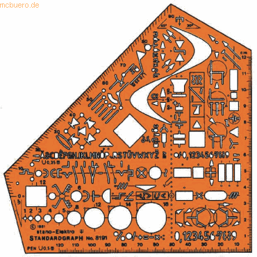 Standardgraph Zeichenschablone Stano Elektro 155x155 von Standardgraph