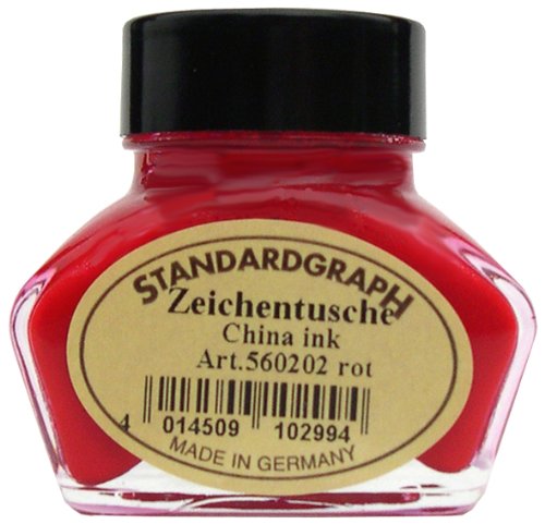 Tusche rot 30ml Glas von Standardgraph