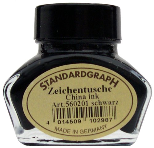 Tusche schwarz 30ml Glas von Standardgraph