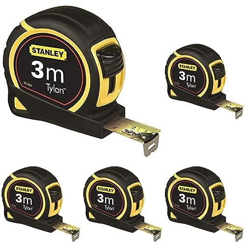 Stanley 1-30-687 Bandmass Tylon, 3 m, Tylon-Polymer Schutzschicht, verschiebbarer Endhaken, Kunststoffgehäuse, Packung mit 5 Stanley 1-30-687 Bandmass Tylon, 3 m, Tylon-Polymer Schutzschicht, verschiebbarer Endhaken, Kunststoffgehäuse, Packung mit 5 von Stanley