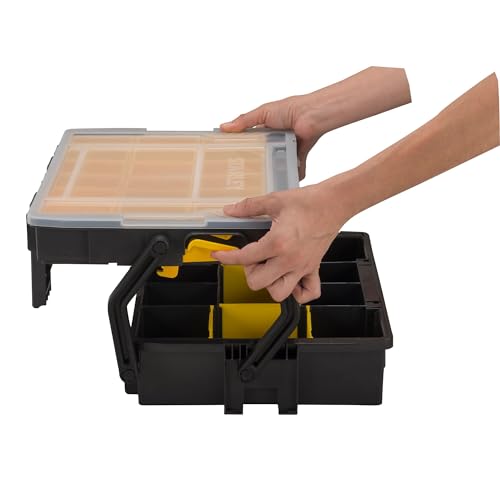 Stanley Sortmaster Organizer Multi-Level (Zwei-Ebenen-Organizer, transparenter Deckel, herausnehmbare Boxen, für Kleinteile und Zubehör) STST1-75540 von Stanley