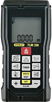 Stanley TLM330. Anzeige: LCD, Maßeinheit: m. Produktfarbe: Schwarz, Stativgewinde: 1/4 , Internationale Schutzart (IP-Code): IP54. Batterietechnologie: Alkali, Akku-/Batterietyp: AAA, Batteriespannung: 1,5 V. Gewicht: 110 g (STHT1-77140) von Stanley