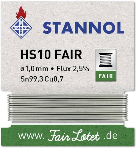 Stannol HS10-Fair Lötzinn Wickel Sn99,3Cu0,7 ROM1 5g 1mm von Stannol