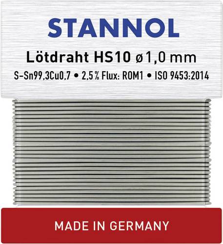 Stannol HS10 Lötzinn, bleifrei bleifrei Sn99,3Cu0,7 ROM1 30g 1mm von Stannol