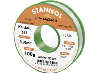 Stannol Kristall 611 Fairtin Loddetin, bleifrei Bleifrei Sn96,5Ag3Cu0,5 100 g 0,7 mm von Stannol