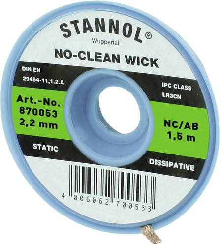 Stannol NC/AB Entlötlitze Länge 1.5m Breite 2.2mm von Stannol