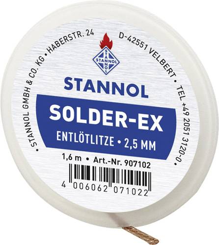 Stannol Solder Ex Entlötlitze Länge 1.6m Breite 1.0mm Flussmittel getränkt von Stannol
