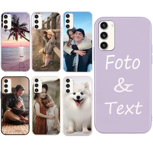 DCPPCY Personalisierte Handyhülle für Samsung Galaxy A51 4G Hülle Personalisierte,mit Eigenem Foto Bild Text Individuelle Schutzhülle lila Silikon Handyhülle Selbst Gestalten Text Custom Case von DCPPCY