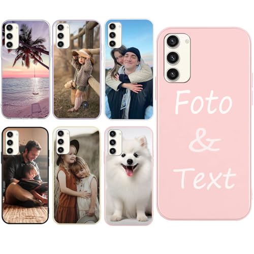 DCPPCY Personalisierte Handyhülle für Samsung Galaxy A52 4G/5G/A52s Hülle Personalisierte,mit Eigenem Foto Bild Text Individuelle Schutzhülle Rosa Silikon Handyhülle Selbst Gestalten Text Custom Case von DCPPCY
