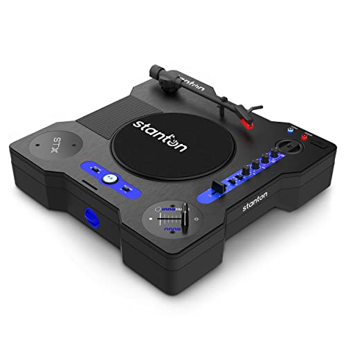 Stanton STX - Tragbarer Scratch DJ-Turntable mit Innofader Nano Crossfader, Bluetooth, Pitch Slider, USB Recording, Lautsprecher, 2 Akkubatterien von Stanton