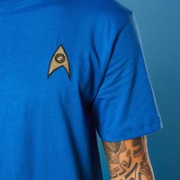 EmbroideRot Science Badge Star Trek T-shirt - Royales Blau - L von Star Trek