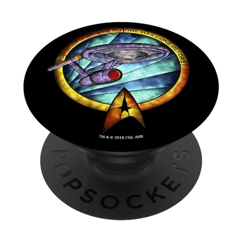 PopSockets Star Trek Boldly Go Stained Glass PopSockets PopGrip: Ausziehbarer Sockel und Griff für Handys/Tablets mit Tauschbarem Top von Star Trek
