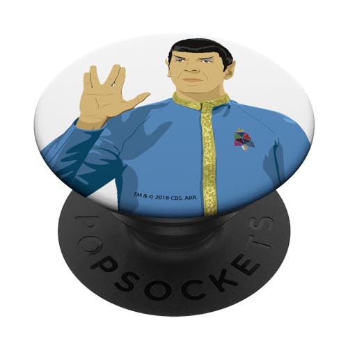PopSockets Star Trek Spock Live Long And Prosper Portrait PopSockets PopGrip: Ausziehbarer Sockel und Griff für Handys/Tablets mit Tauschbarem Top von Star Trek