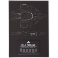 Star Trek Starfleet U.S.S. Defiant Giclee Art Print - A2 - Black Frame von Star Trek
