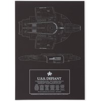 Star Trek Starfleet U.S.S. Defiant Giclee Art Print - A2 - Wooden Frame von Star Trek