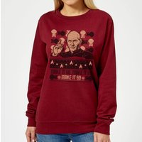 Star Trek: The Next Generation Make It So Damen Weihnachtspullover – Burgund - M von Star Trek