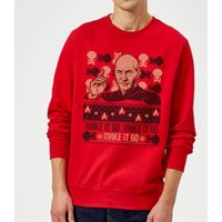 Star Trek: The Next Generation Make It So Weihnachtspullover – Rot - XL von Star Trek