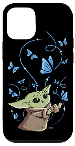 Hülle für iPhone 15 Star Wars The Mandalorian Das Kind mit blauen Schmetterlingen von Star Wars