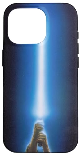 Hülle für iPhone 16 Pro Star Wars Luke Skywalker blaues Lichtschwert schwarz von Star Wars