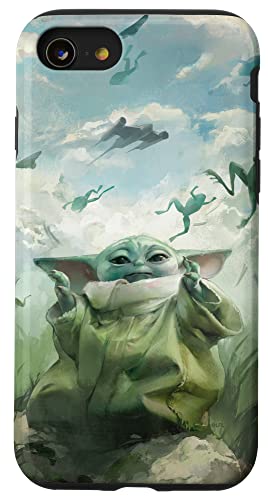 Hülle für iPhone SE (2020) / 7 / 8 Schwebende Frösche von Star Wars Grogu und N-1 Starfighter Sky von Star Wars