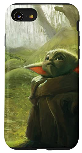 Hülle für iPhone SE (2020) / 7 / 8 Star Wars Der Mandalorianer Das Kind Grogu im Wald Kunst von Star Wars