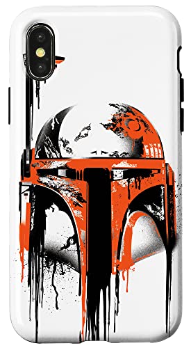 Hülle für iPhone X/XS Star Wars Boba Fett Helm Farbe Drip White von Star Wars